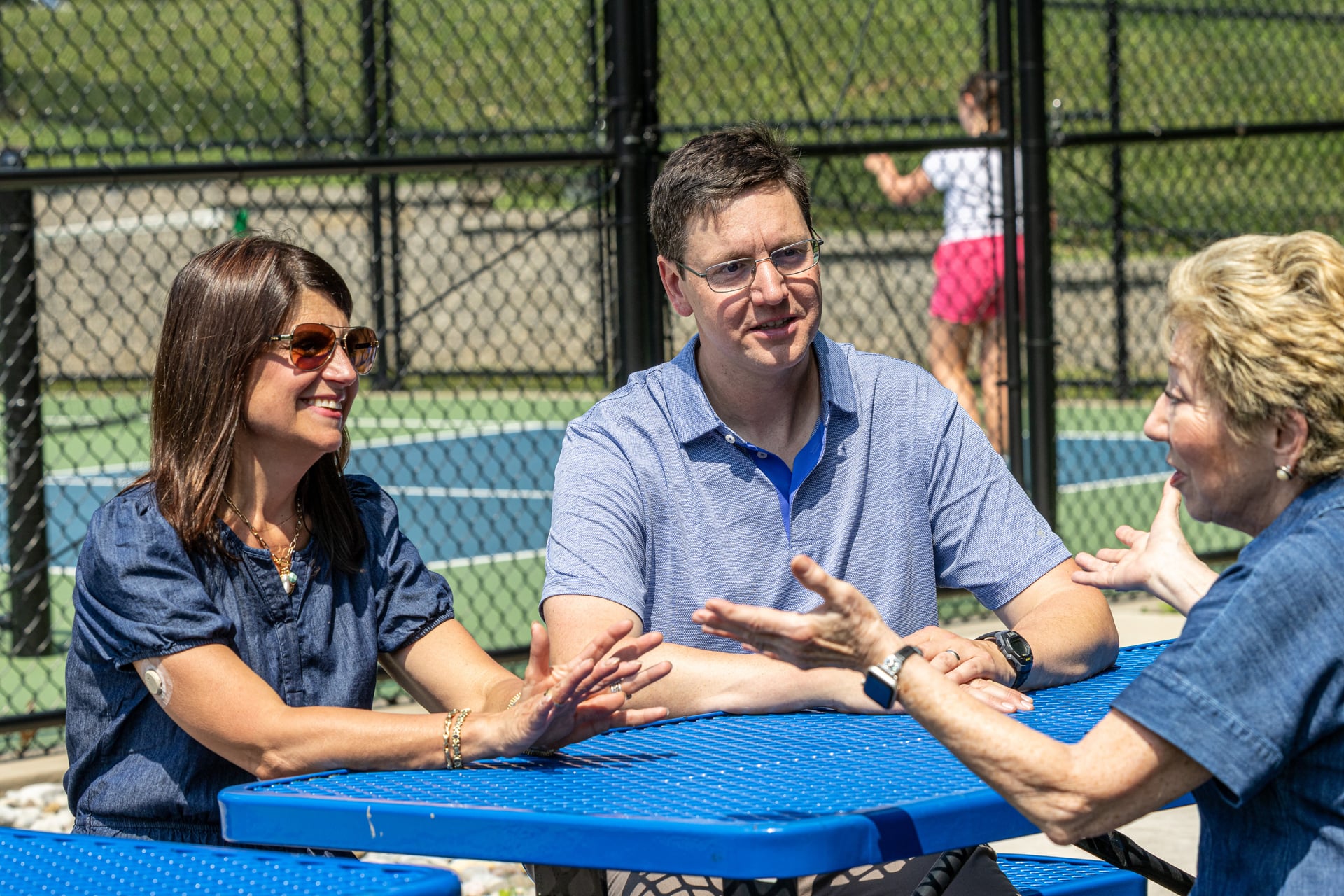 Candidates at Bernardsville playground with families